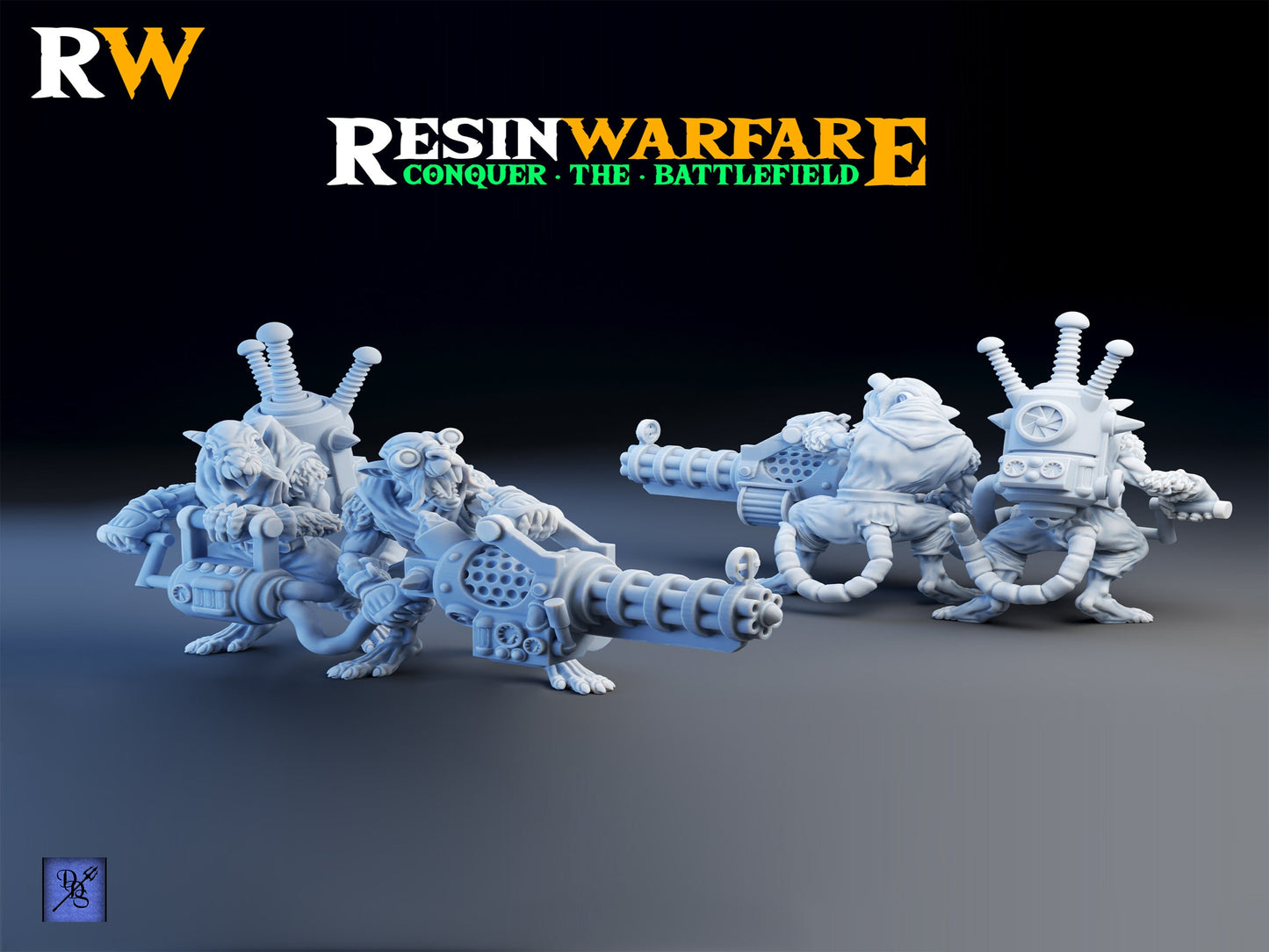 Gatling Team by ResinWarfare | Tabletop RPG Miniature Figures